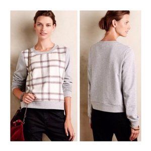 Anthropologie Saturday Sunday Plaid Crew Sweater